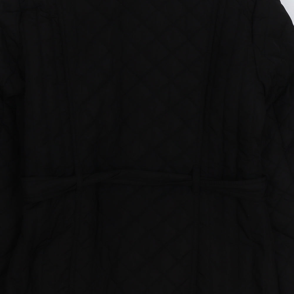 BHS Womens Black Puffer Jacket Coat Size 10 Button