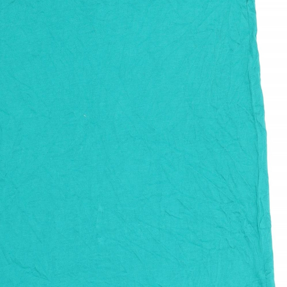 Marks & Spencer Womens Green Cotton Basic Tank Size L Round Neck
