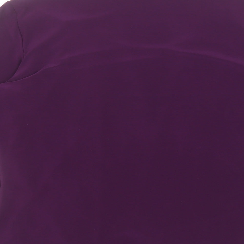 Jenny Lloyd Womens Purple Geometric Polyester Basic T-Shirt Size 12 Scoop Neck