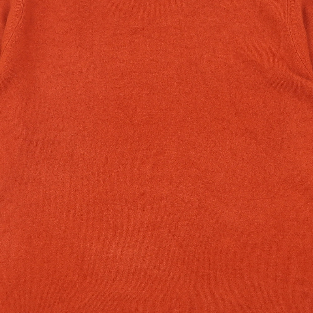 Bonmarché Womens Orange Round Neck Acrylic Pullover Jumper Size S