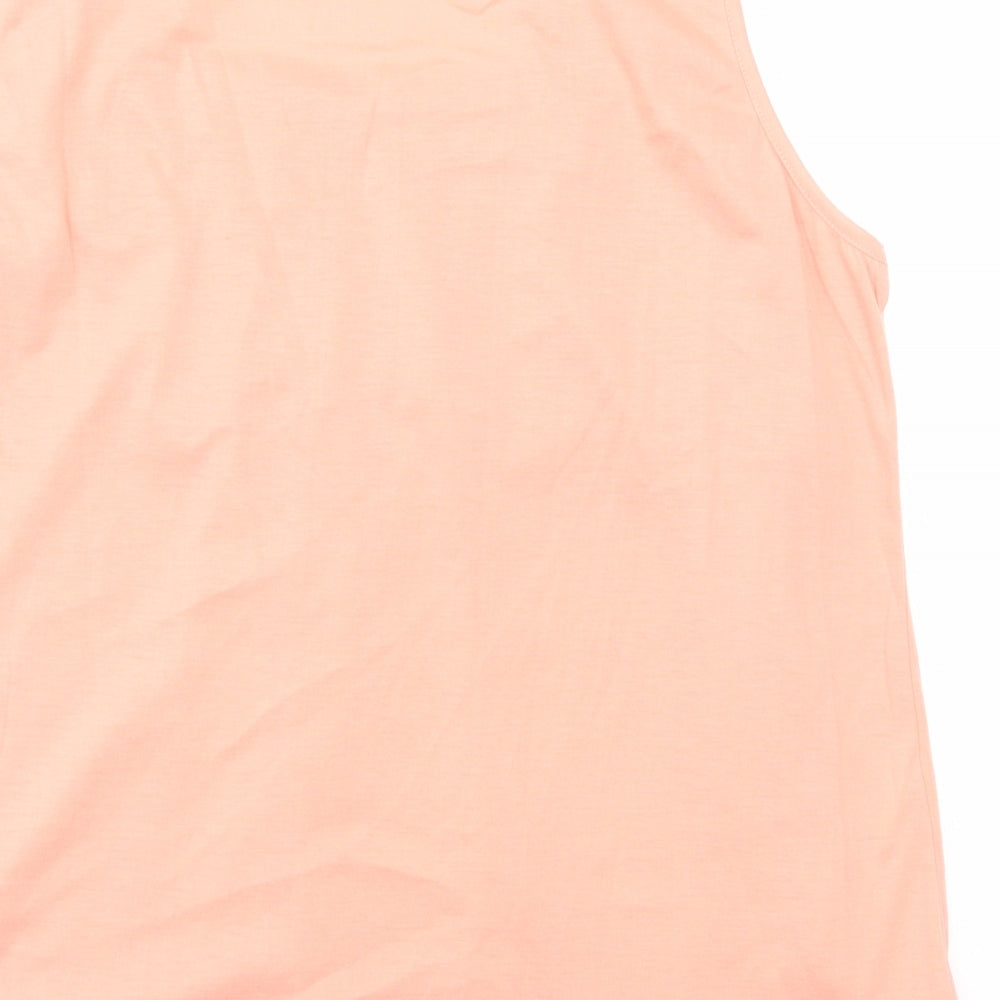 Preworn Womens Orange Polyester Basic Tank Size XL Square Neck
