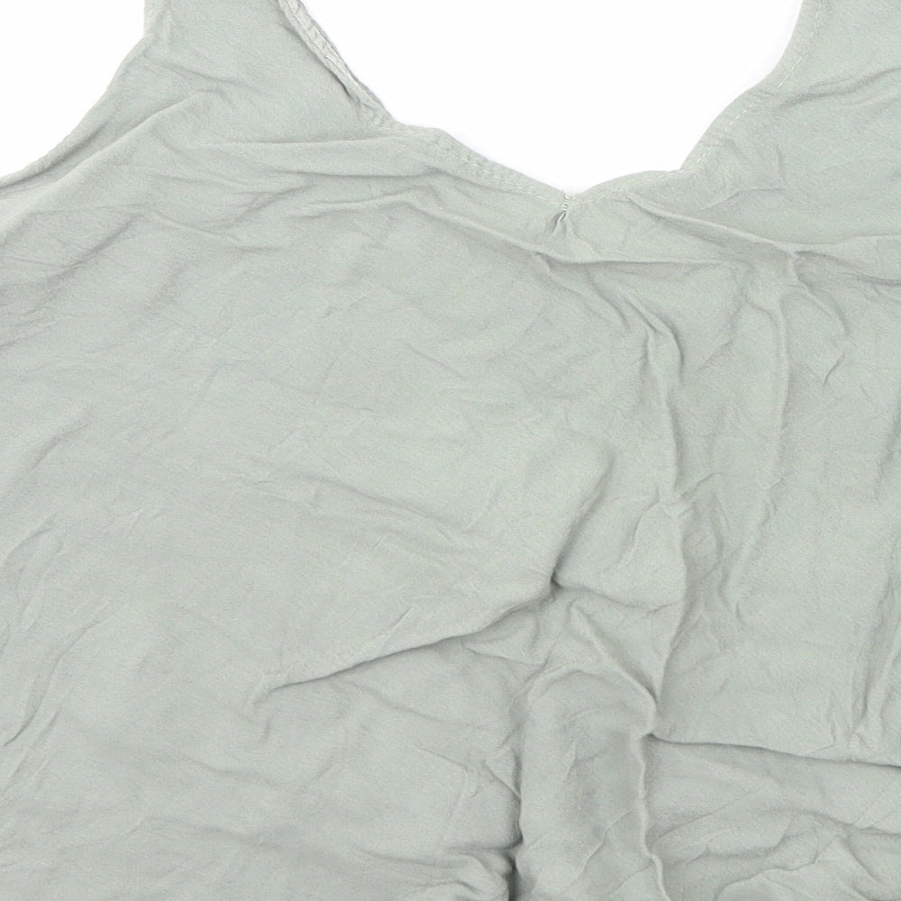 Preworn Womens Green Polyester Basic Tank Size 12 V-Neck