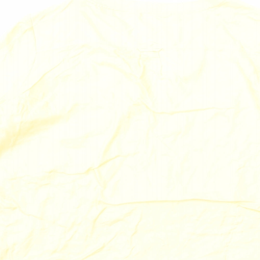 Marks & Spencer Womens Yellow Viscose Basic T-Shirt Size 14 V-Neck