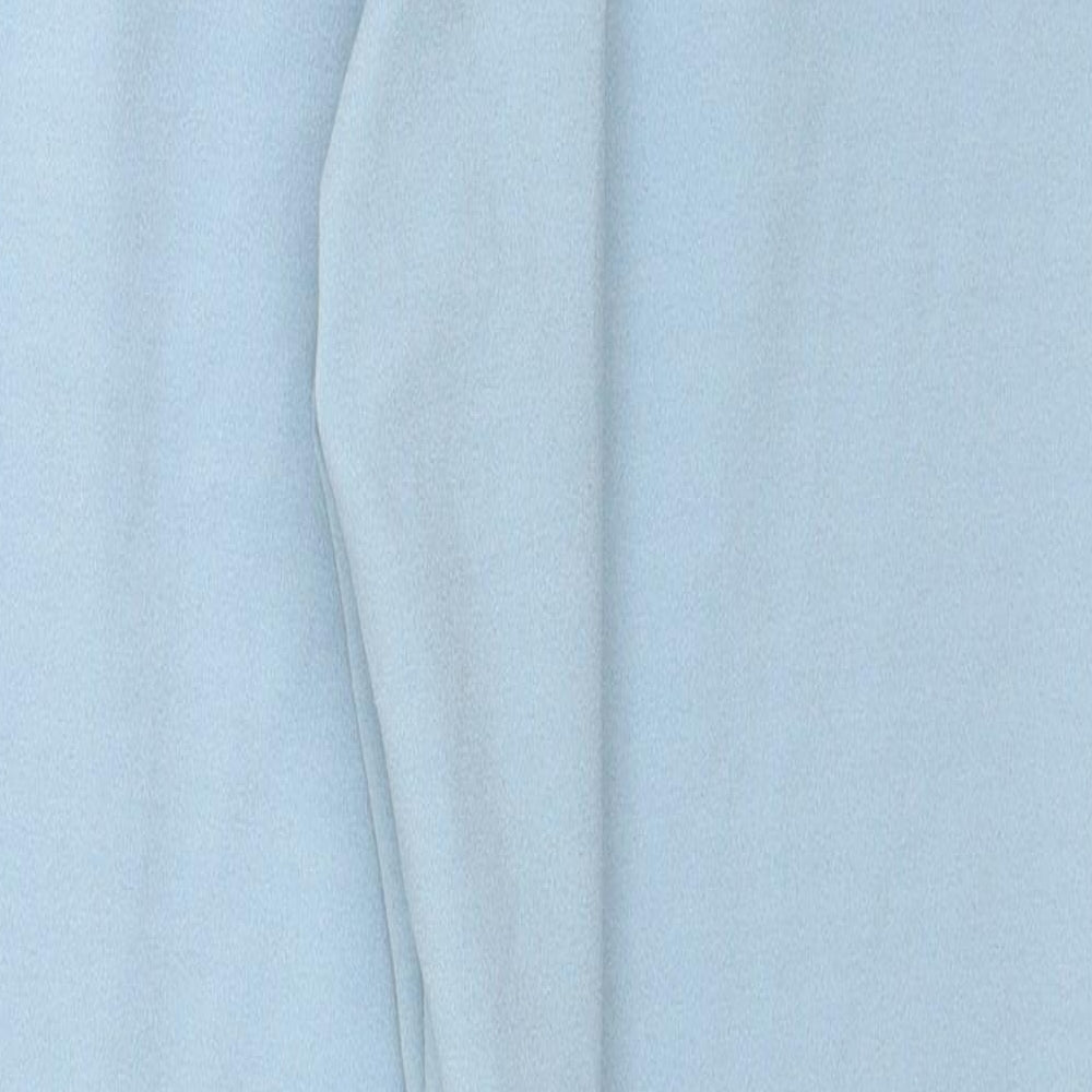 Boohoo Womens Blue Polyester Trousers Size 10 L25 in Regular Zip