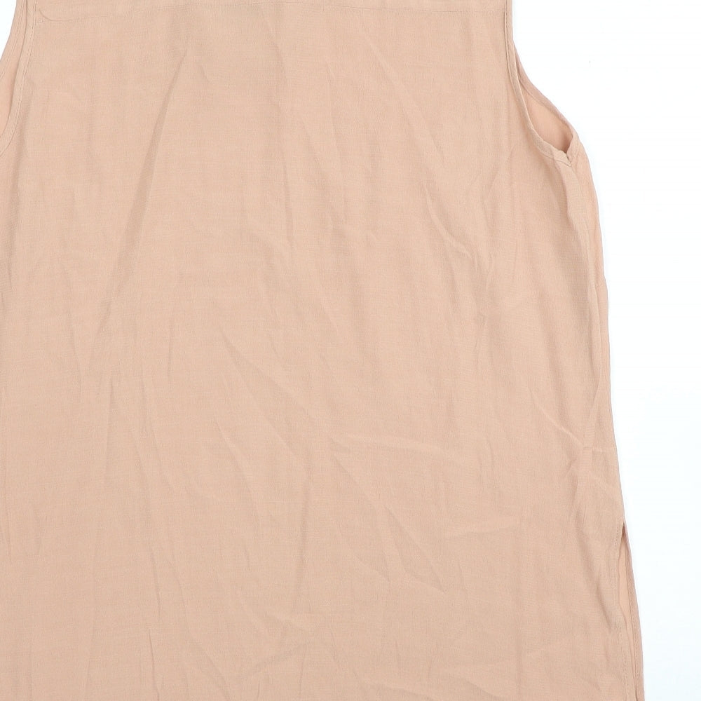 Marks & Spencer Womens Beige Viscose Tunic Blouse Size 16 V-Neck