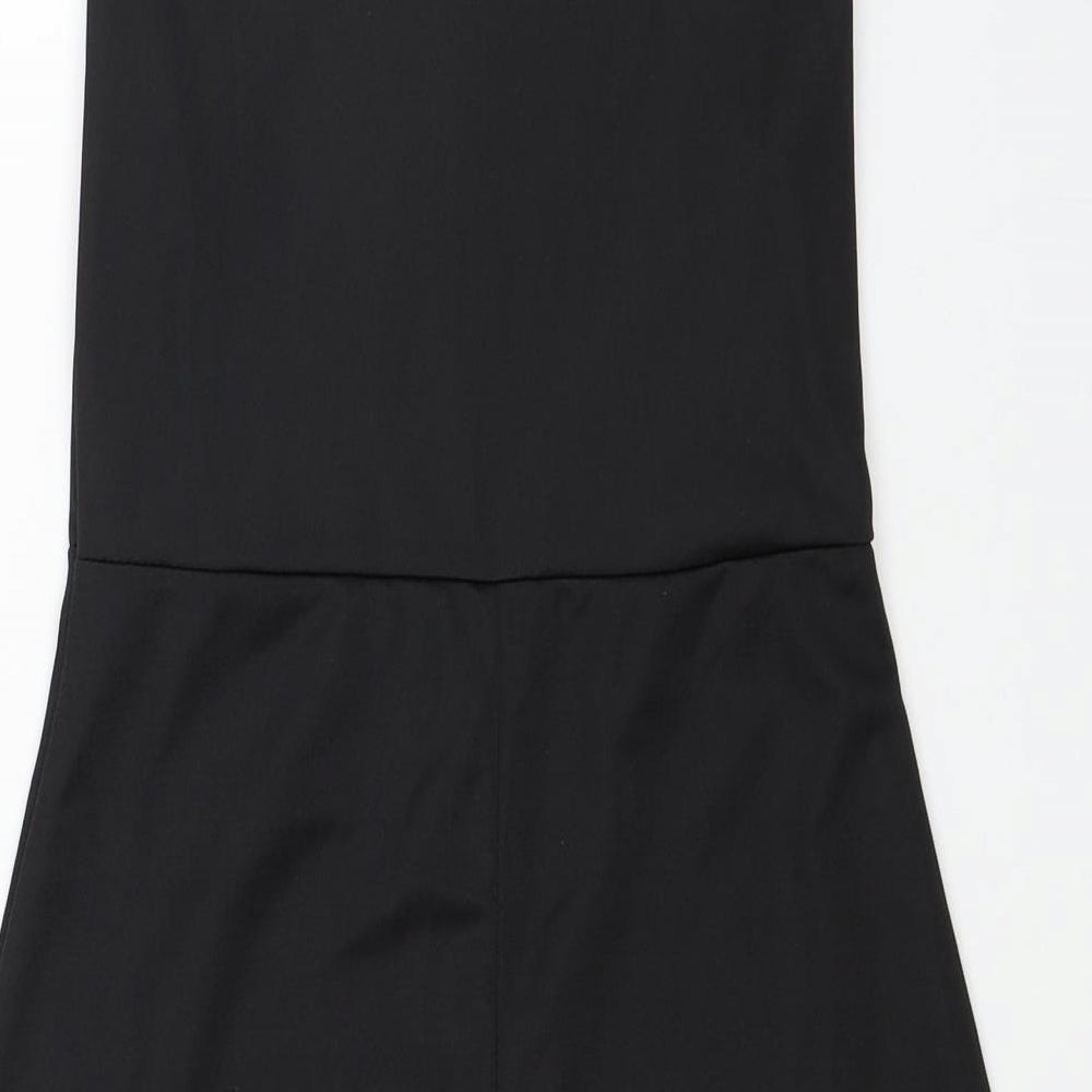 Preworn Womens Black Polyester Fit & Flare Size M Scoop Neck Pullover