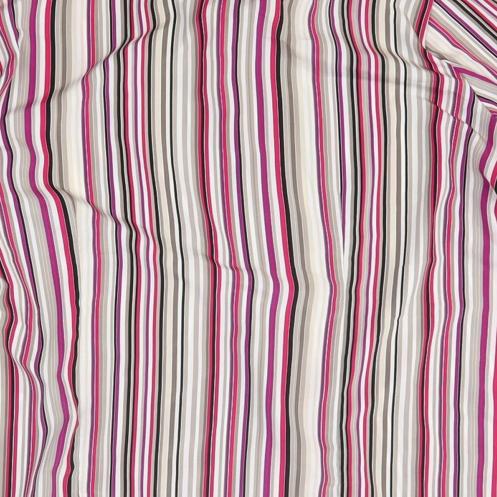 Sommermann Womens Multicoloured Striped Polyester Basic Button-Up Size 16 Collared