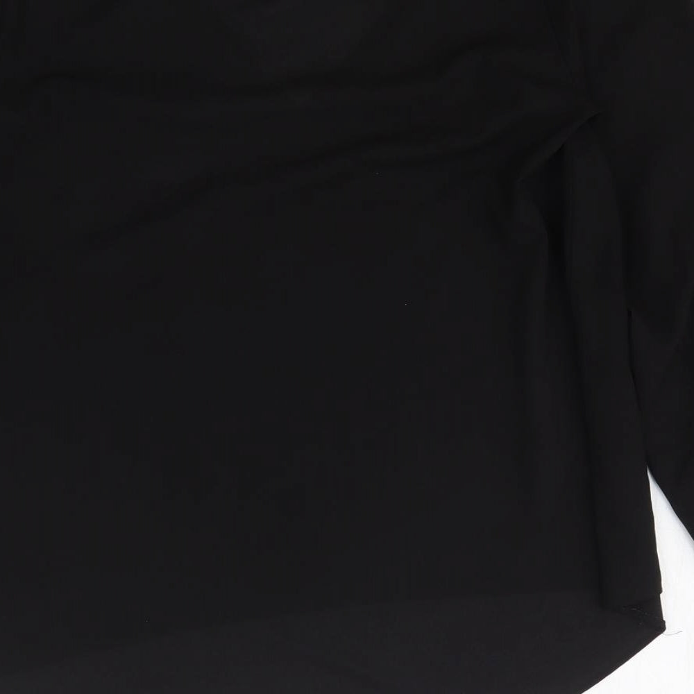 Atmosphere Womens Black Polyester Basic Blouse Size 8 V-Neck