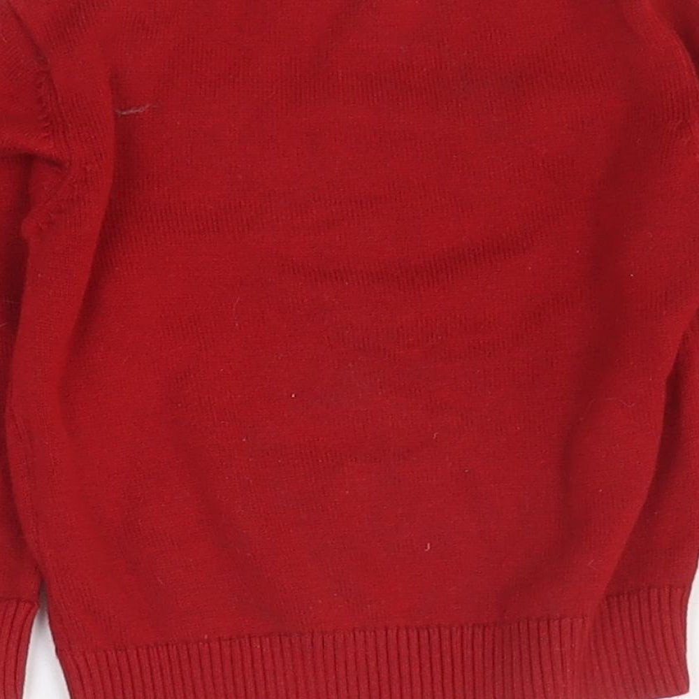 John Richmond Boys Red Cotton Basic T-Shirt Size 9-12 Months Crew Neck Pullover