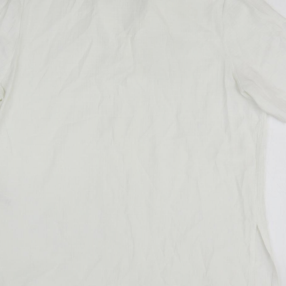 BHS Womens White Polyester Basic Button-Up Size 12 Collared
