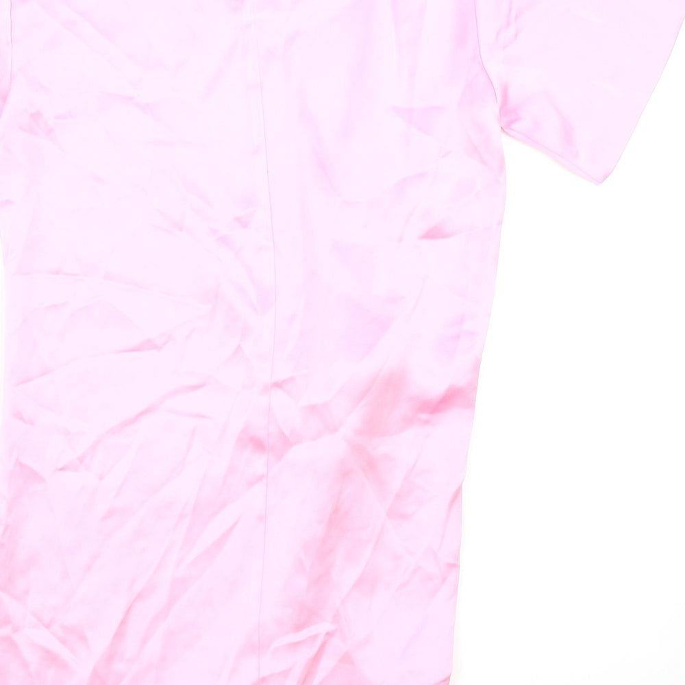 Zara Womens Pink Polyester T-Shirt Dress Size XS Round Neck Pullover