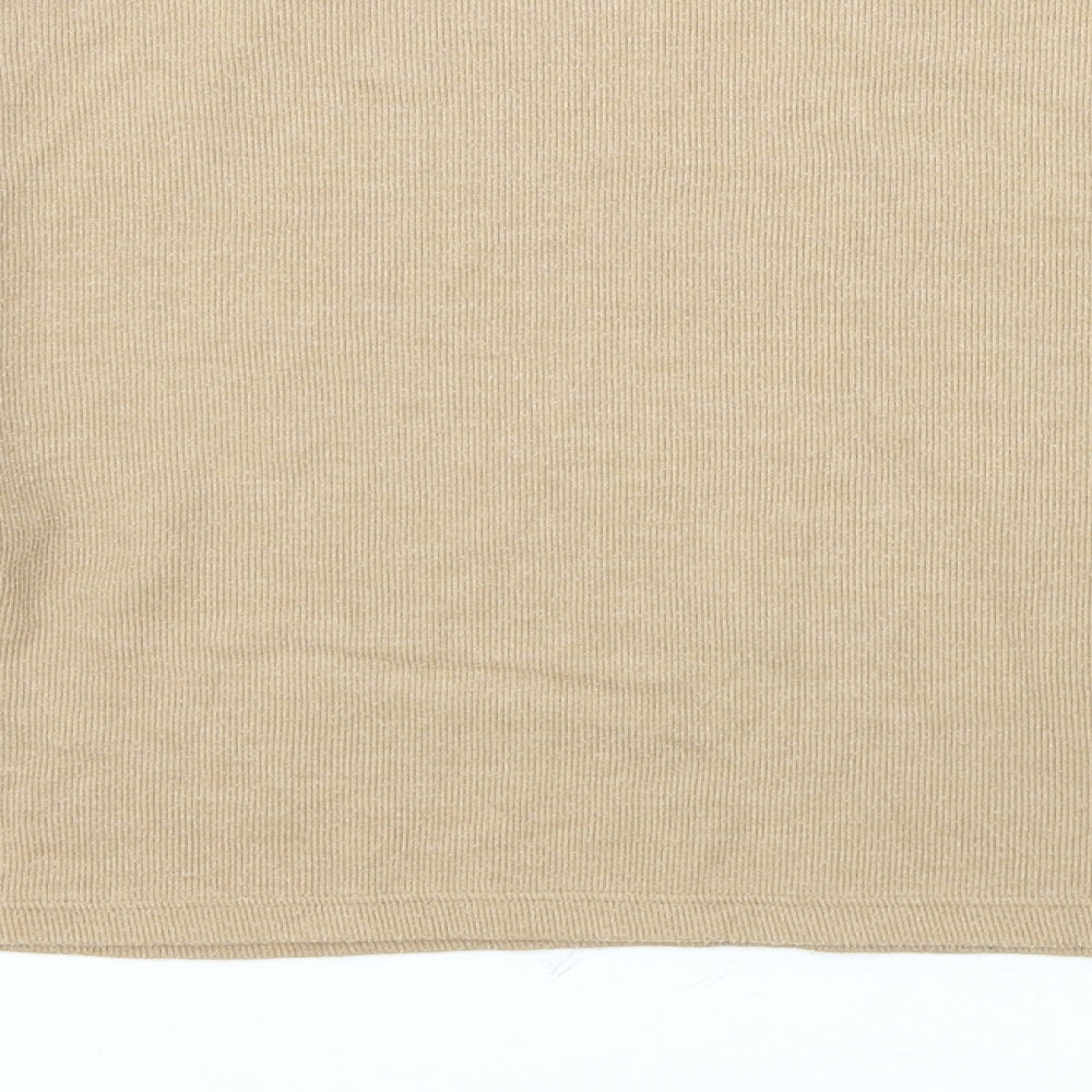New Look Womens Beige Round Neck Cotton Pullover Jumper Size M