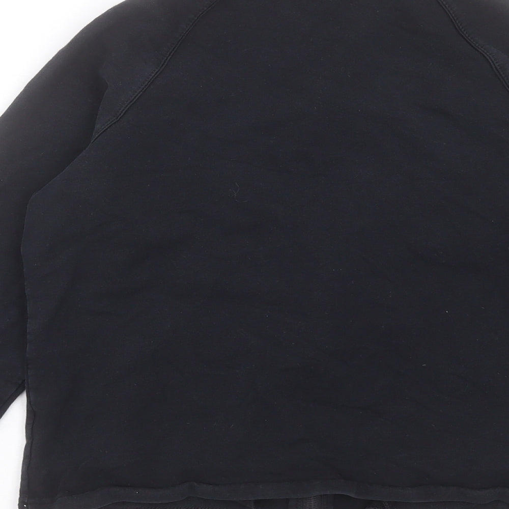 Marks & Spencer Womens Black Cotton Full Zip Sweatshirt Size 10 Zip