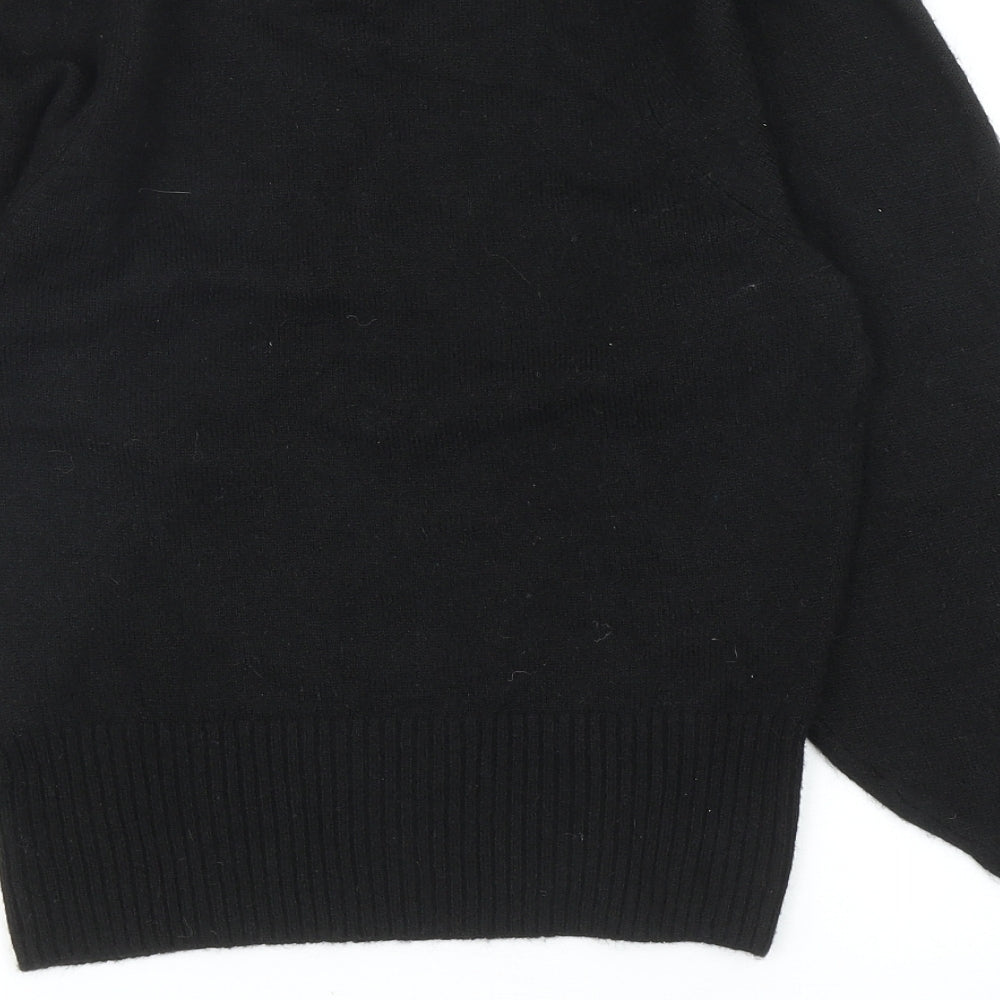 Preworn Womens Black Mock Neck Acrylic Pullover Jumper Size XS
