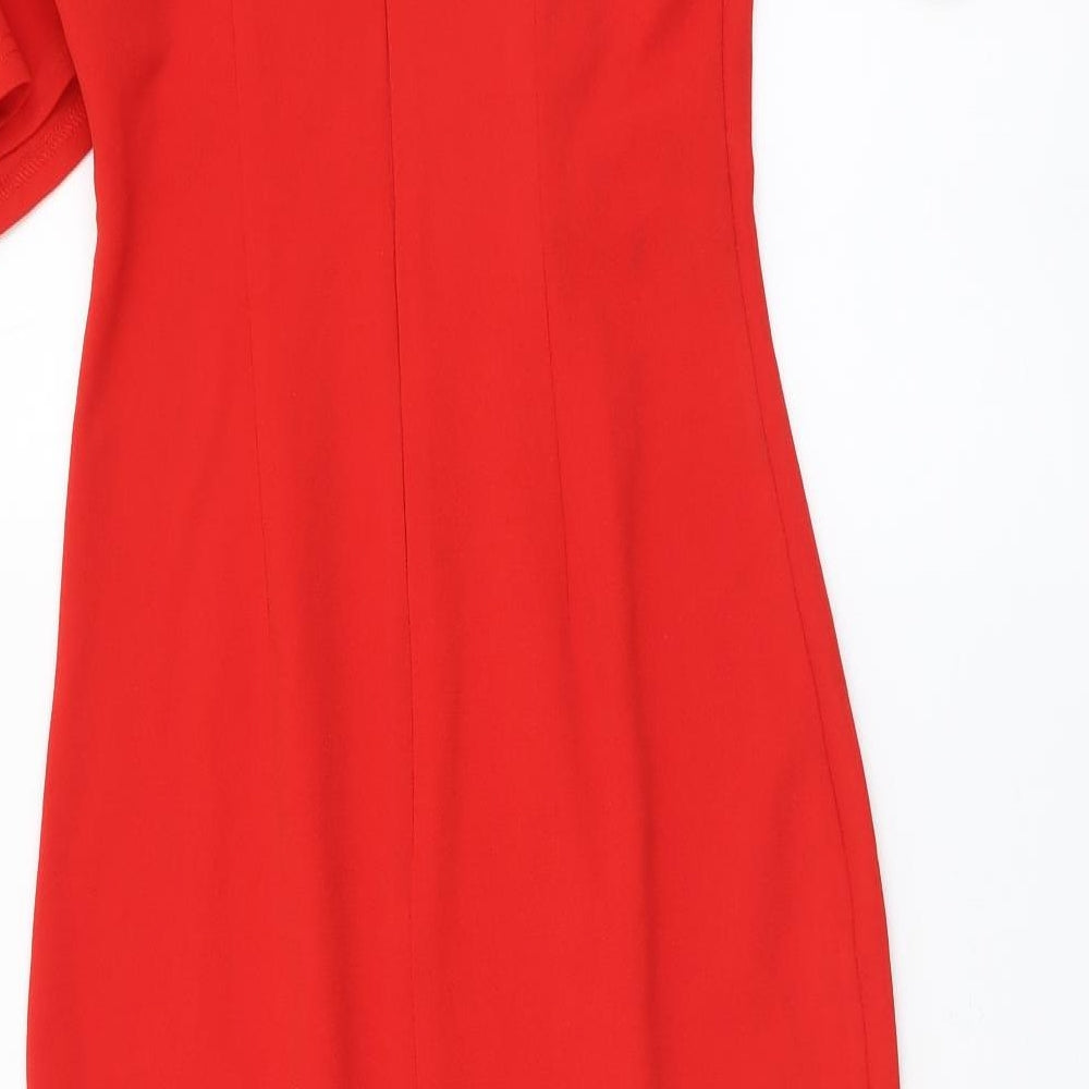 Girl in Mind Womens Red Polyester Bodycon Size 8 Halter Pullover