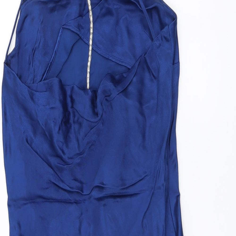 Zara Womens Blue Polyester Mini Size XS Halter Pullover