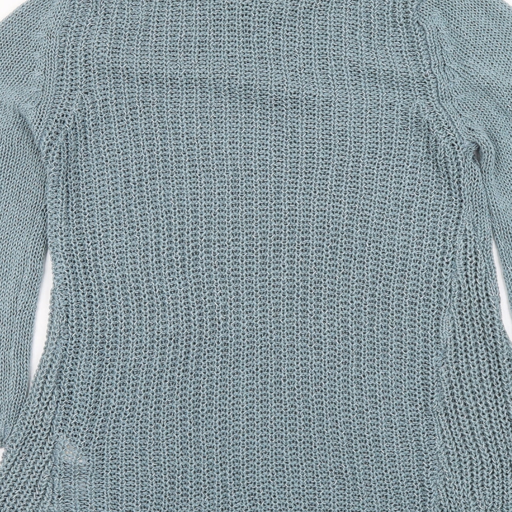 Marks & Spencer Womens Blue Round Neck Acrylic Pullover Jumper Size 12