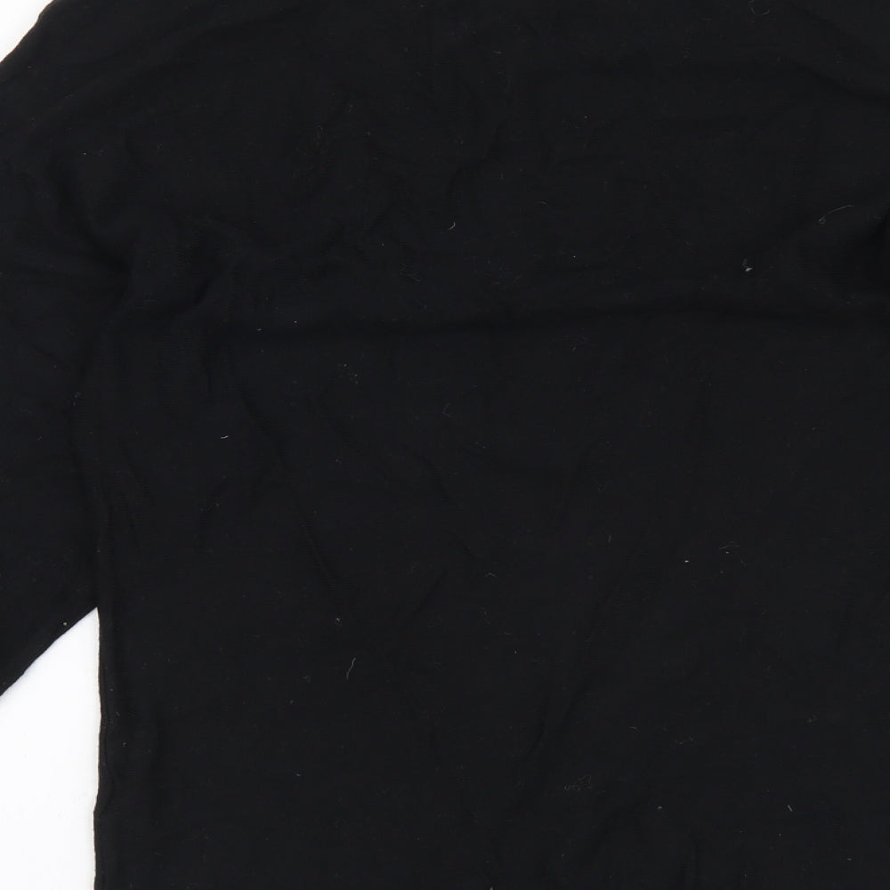 Monsoon Womens Black Boat Neck Viscose Pullover Jumper Size S
