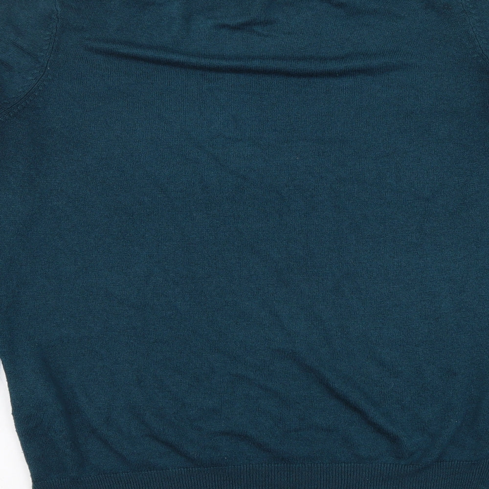 F&F Womens Blue Round Neck Acrylic Pullover Jumper Size 12