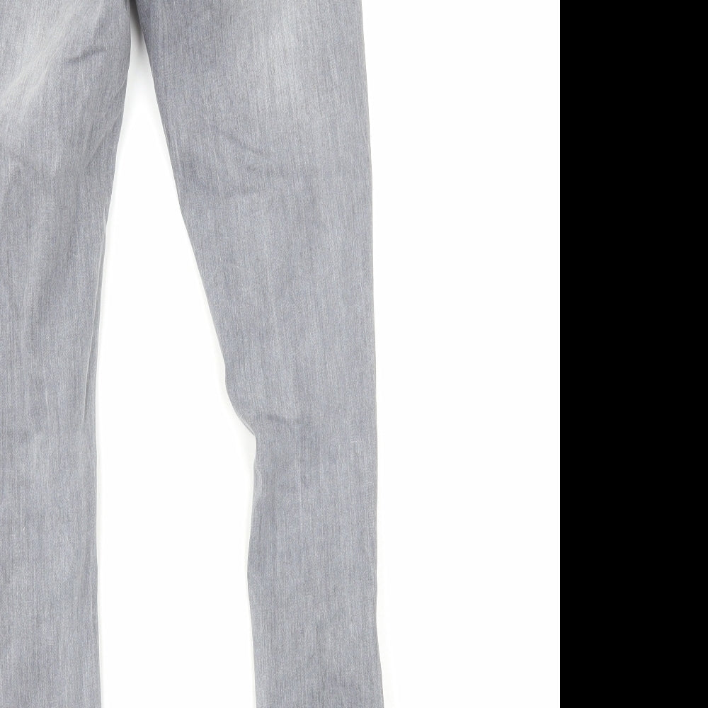Laulia Womens Grey Cotton Skinny Jeans Size 8 L27 in Regular Zip