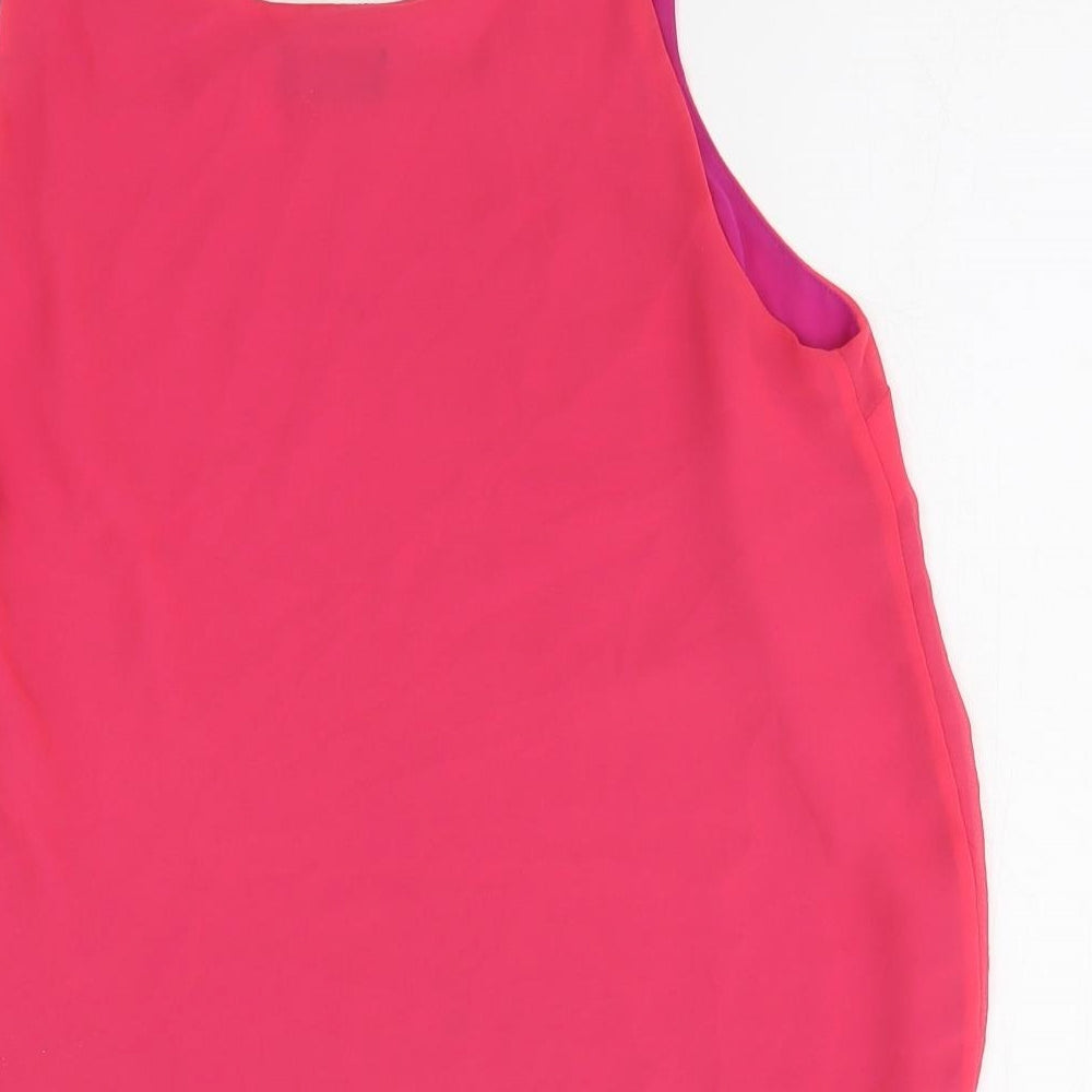 Topshop Womens Pink Polyester Basic Tank Size 12 Scoop Neck