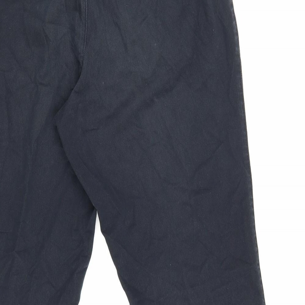 Marks & Spencer Mens Blue Cotton Trousers Size 30 in L28 in Regular Zip