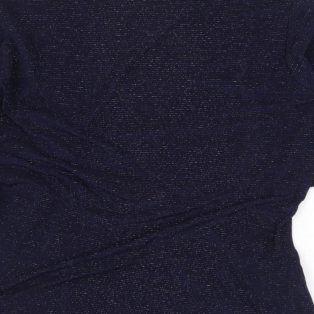 Planet Womens Blue Nylon Basic Blouse Size M V-Neck