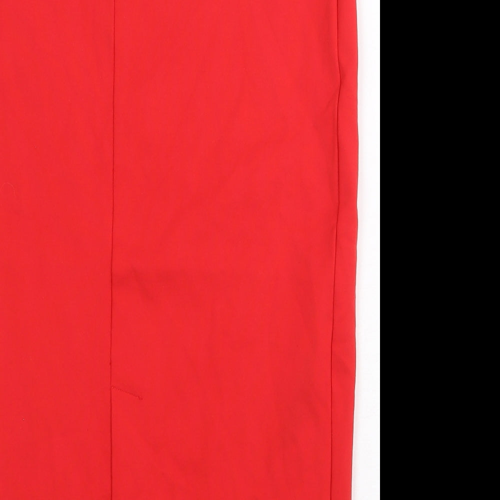 Cerise Blue Womens Red Cotton Straight & Pencil Skirt Size L