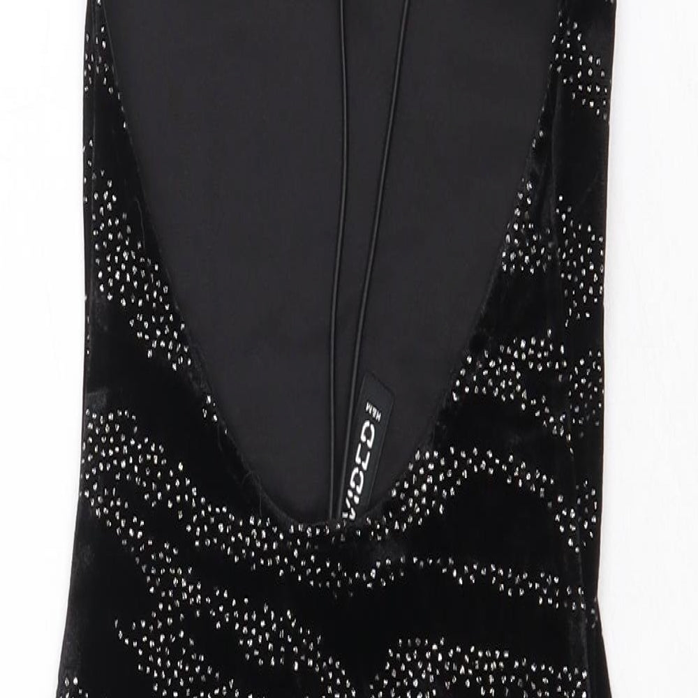 H&M Womens Black Animal Print Polyester Slip Dress Size XS Sweetheart Pullover