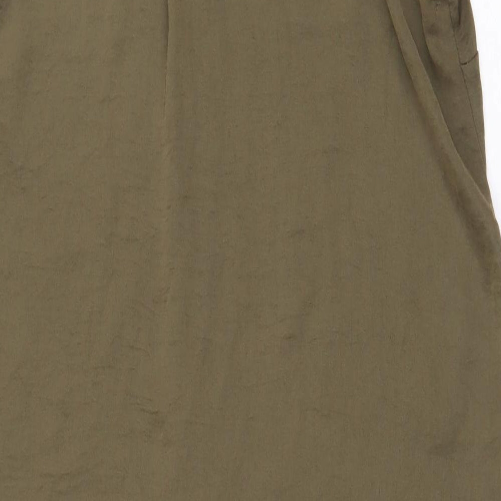 Atmosphere Womens Green Polyester Basic Button-Up Size 14 Collared - Slit