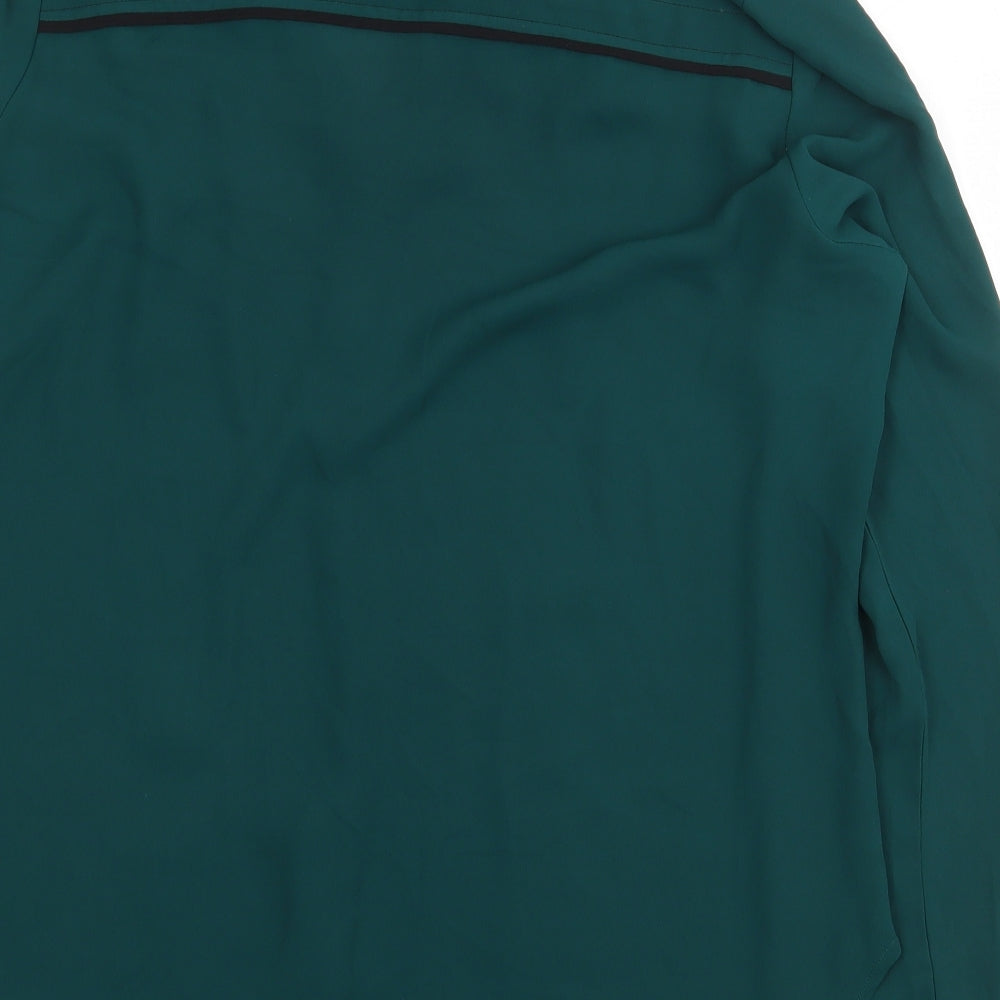 Jones New York Womens Green Polyester Basic Blouse Size 10 V-Neck