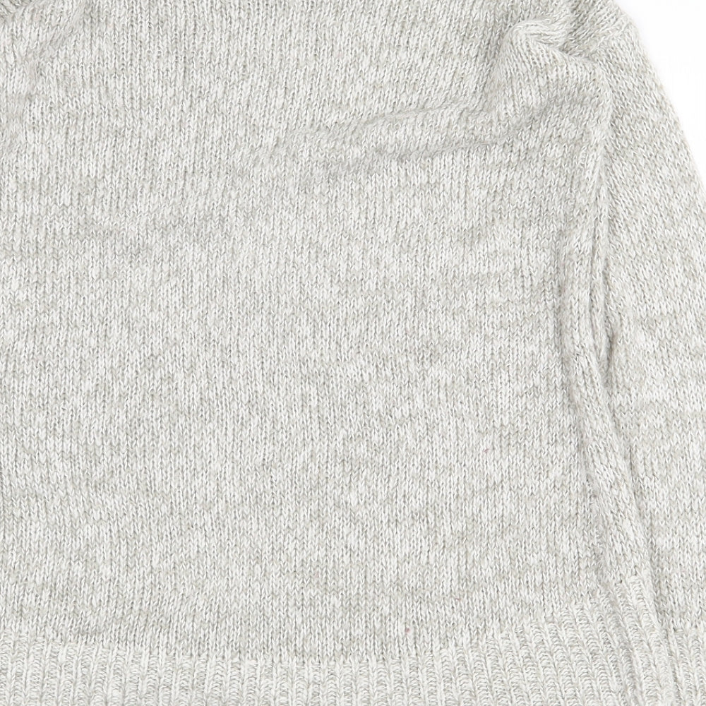 New Look Womens Grey Round Neck Acrylic Pullover Jumper Size S