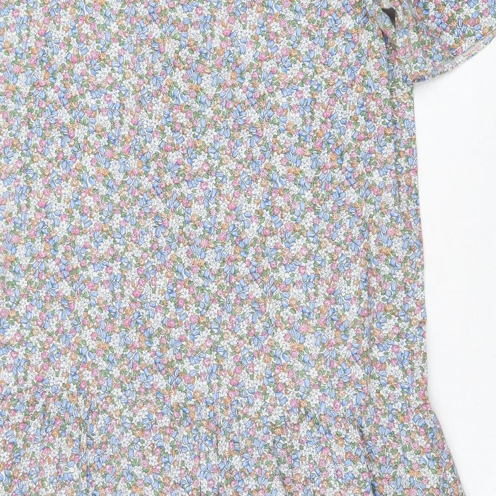 Mums The Word Womens Multicoloured Floral Polyester A-Line Size 12 Collared Button