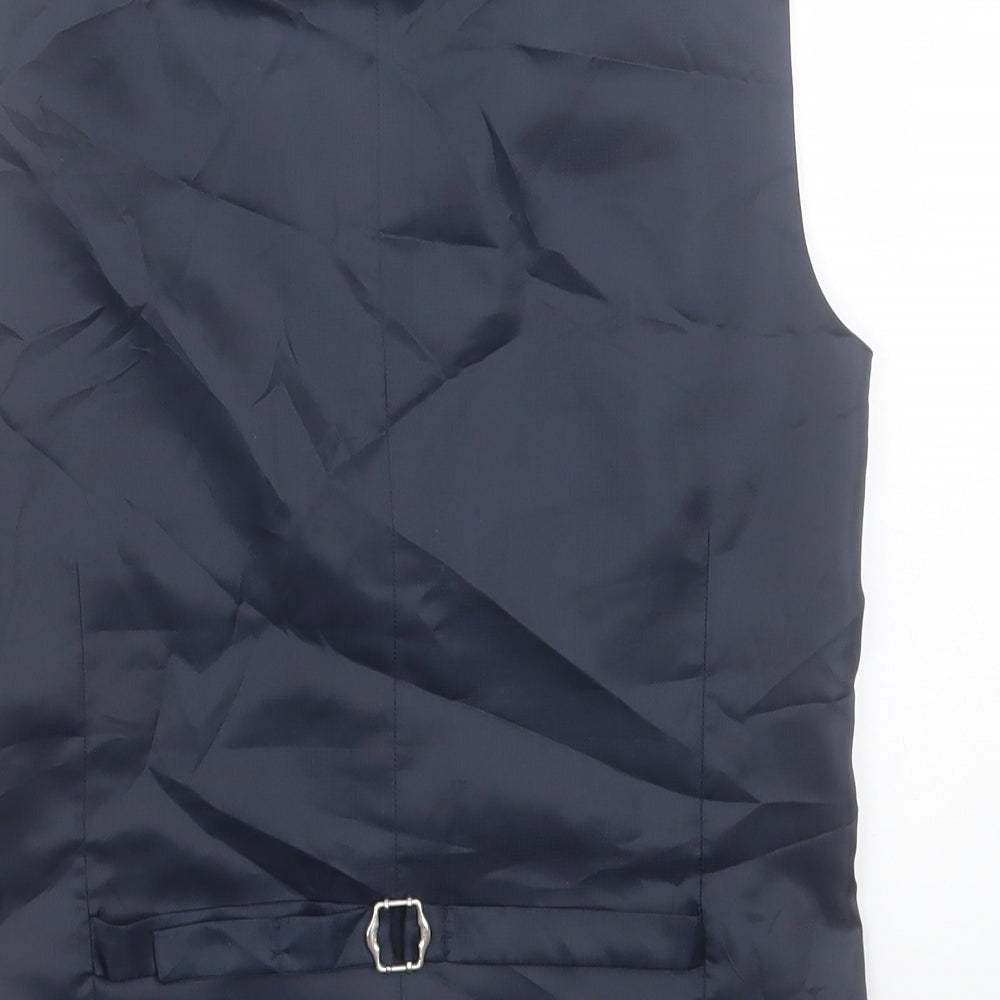 NEXT Mens Blue Polyester Jacket Suit Waistcoat Size S