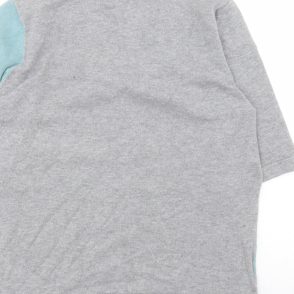 Country Casuals Womens Grey Colourblock Viscose Basic Blouse Size M Square Neck