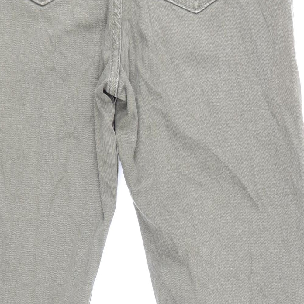 Marks & Spencer Womens Grey Cotton Skinny Jeans Size 10 L28.5 in Regular Zip