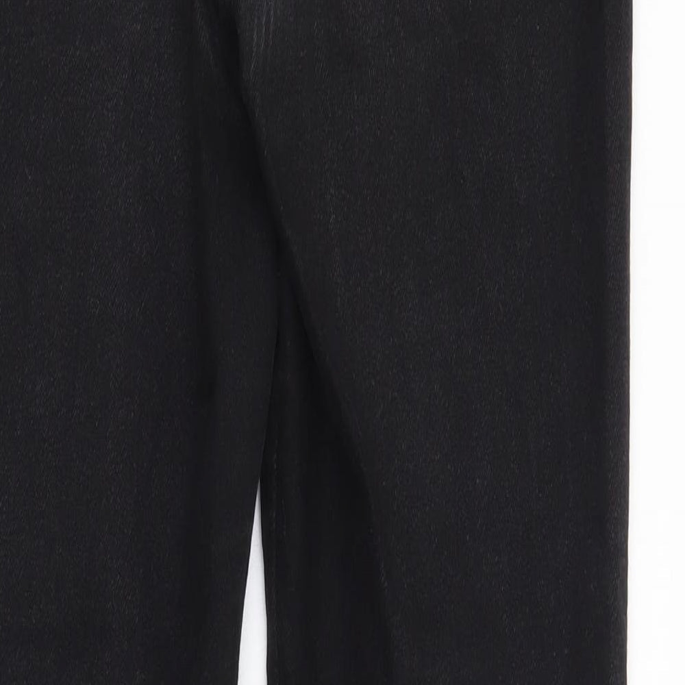 ESMARA Womens Black Herringbone Cotton Skinny Jeans Size 8 L30 in Regular Button