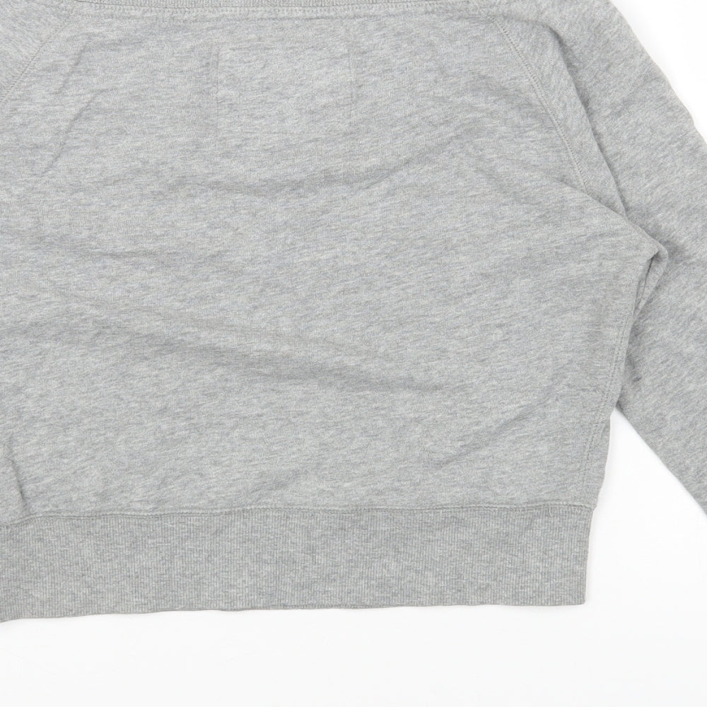 New Look Womens Grey Cotton Pullover Sweatshirt Size 8 Pullover