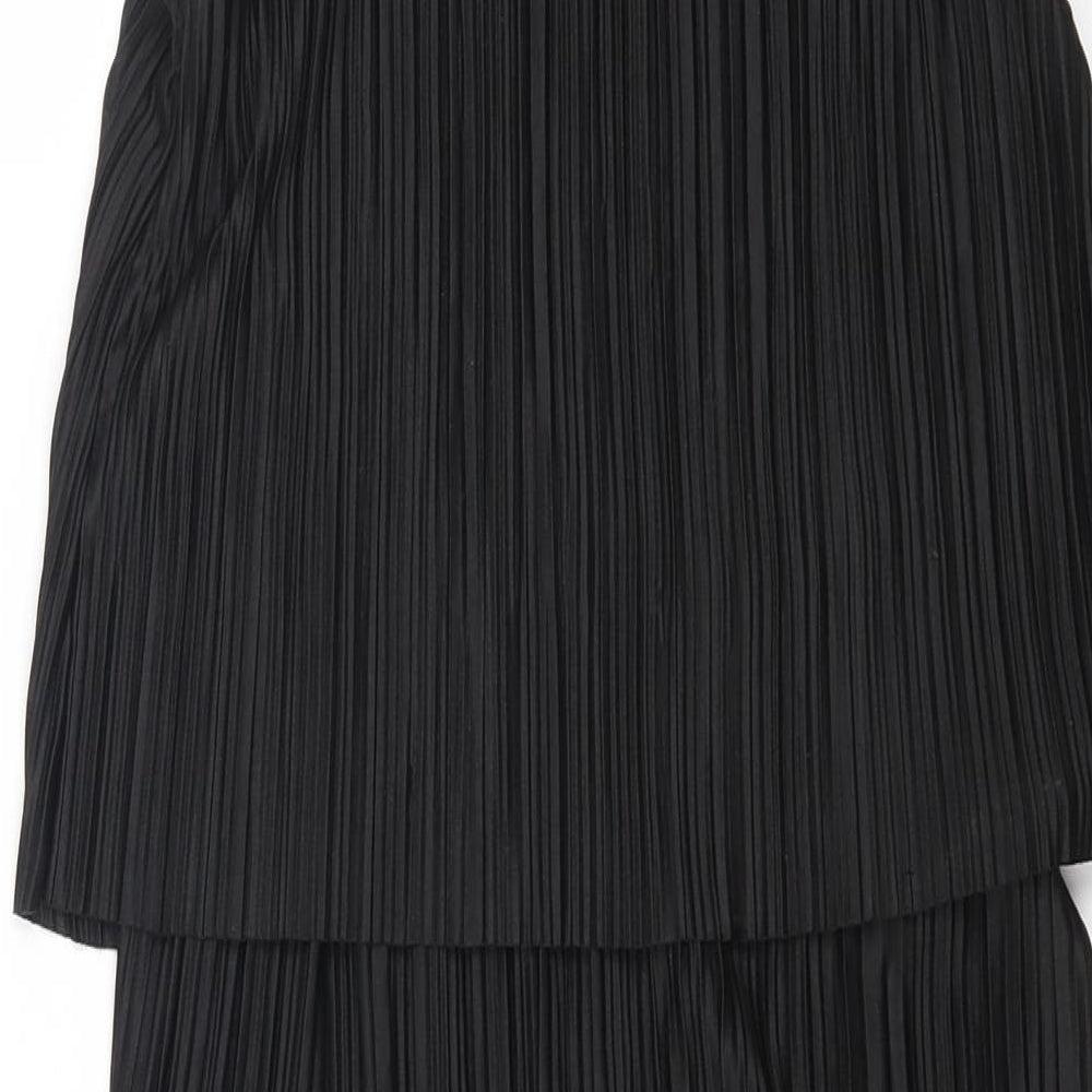 H&M Womens Black Polyester Shift Size S Round Neck Pullover
