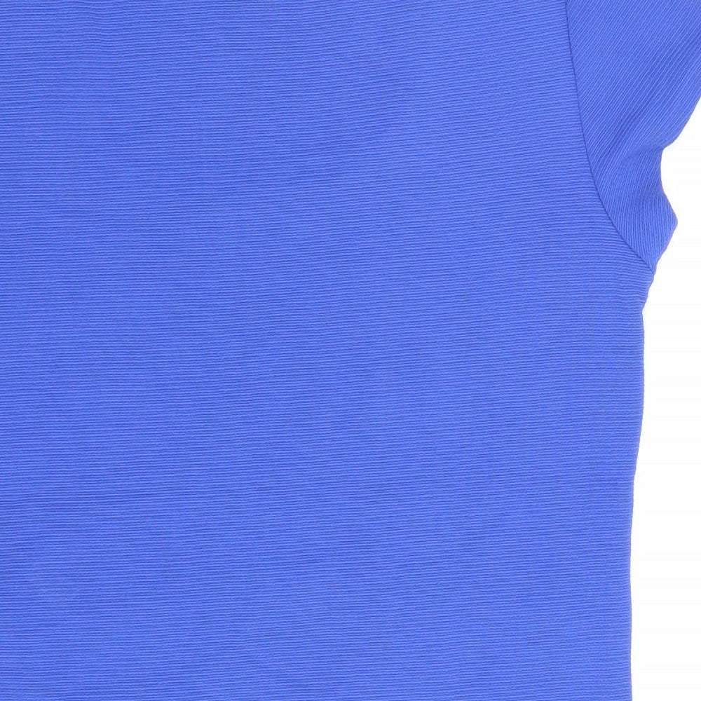 Planet Womens Blue Polyimide Basic T-Shirt Size S Square Neck