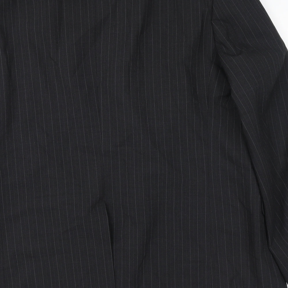 Marks & Spencer Mens Grey Striped Polyester Jacket Suit Jacket Size 46