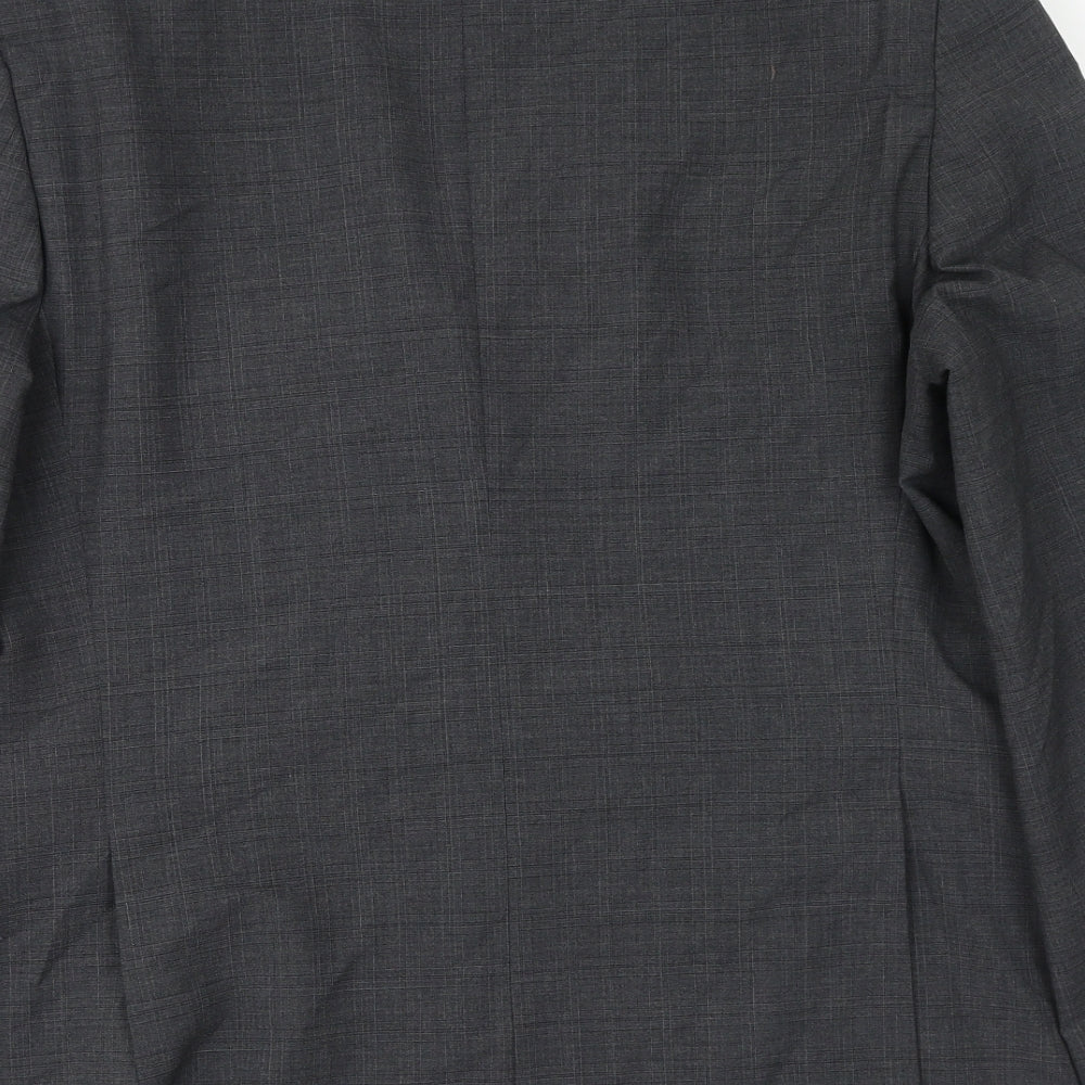 Marks & Spencer Mens Grey Plaid Polyester Jacket Suit Jacket Size M