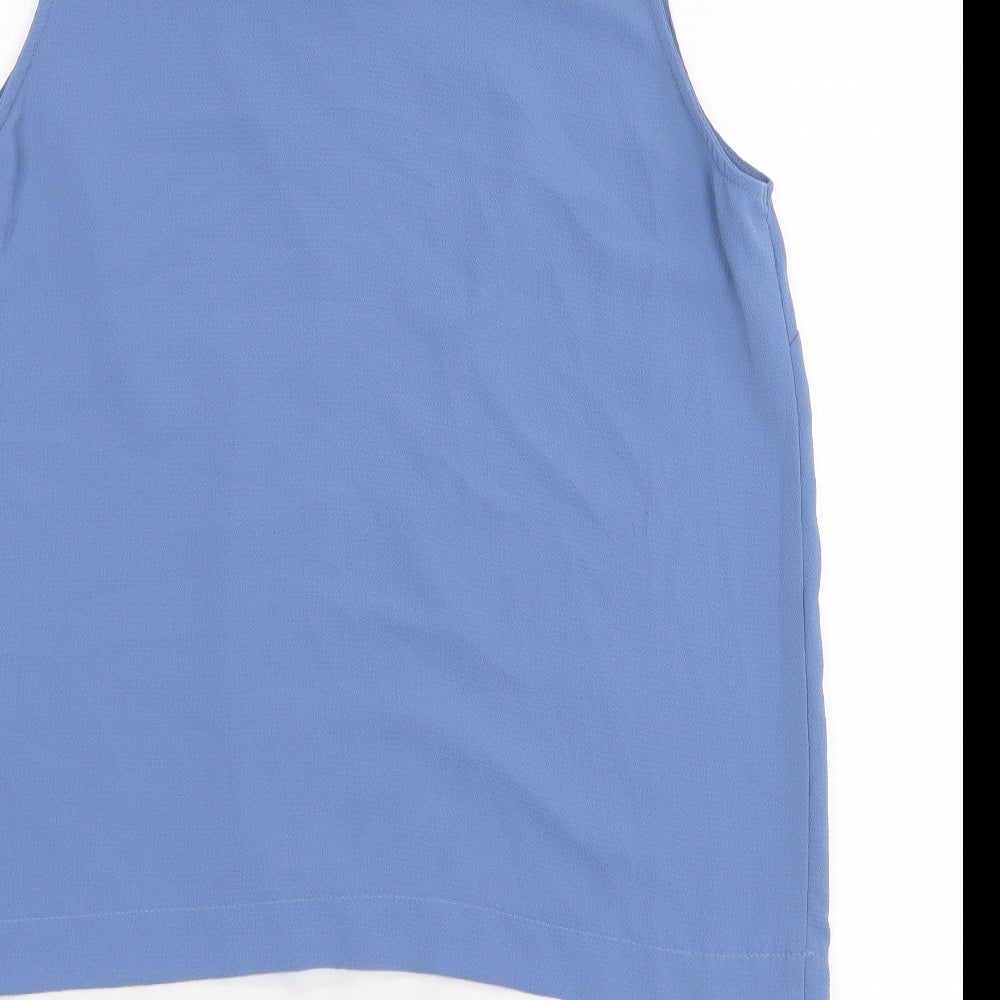 Atmosphere Womens Blue Polyester Basic Blouse Size 10 Round Neck