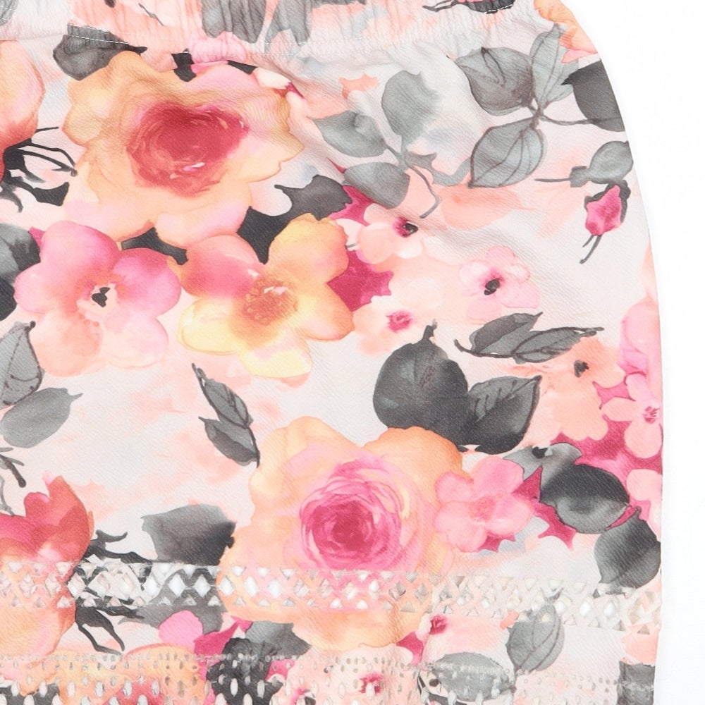 Preworn Womens Multicoloured Floral Polyester Mini Skirt Size M