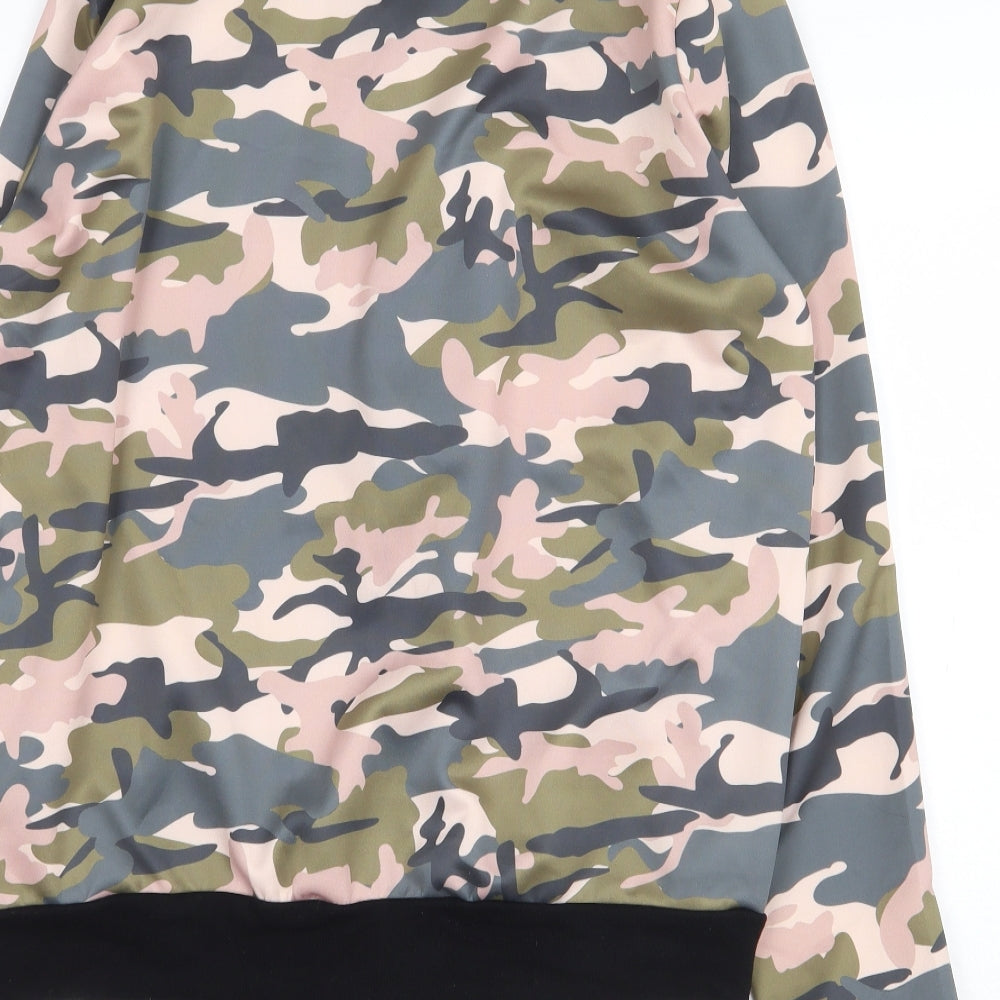 Boohoo Womens Multicoloured Camouflage Jacket Size 12 Zip