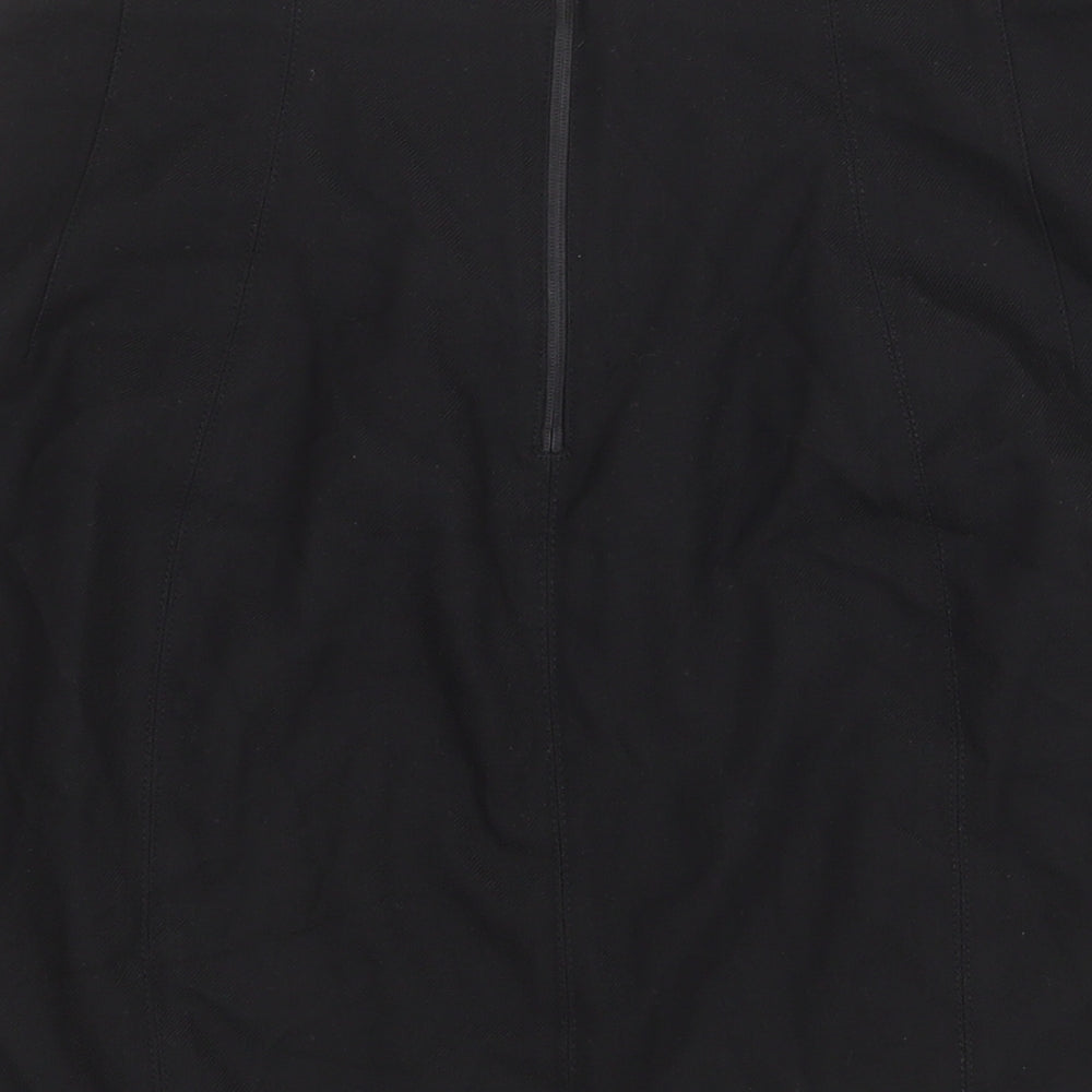 RESERVED Womens Black Polyester Mini Skirt Size 6 Zip