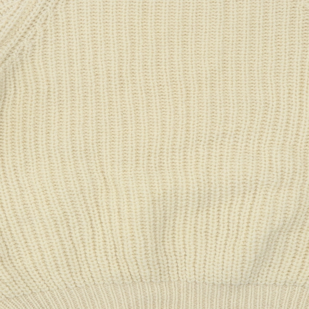 NEXT Womens Beige Round Neck Acrylic Pullover Jumper Size M