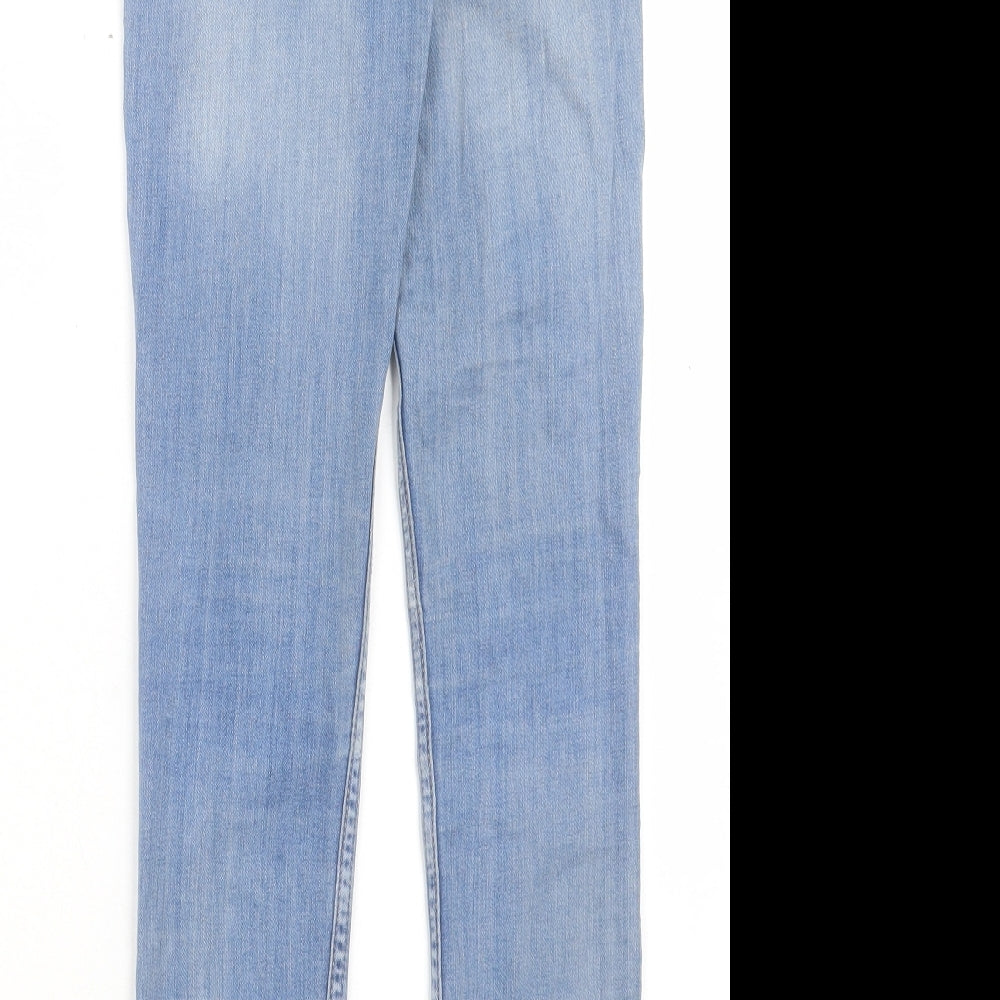 H&M Womens Blue Cotton Skinny Jeans Size 26 in L30 in Regular Button