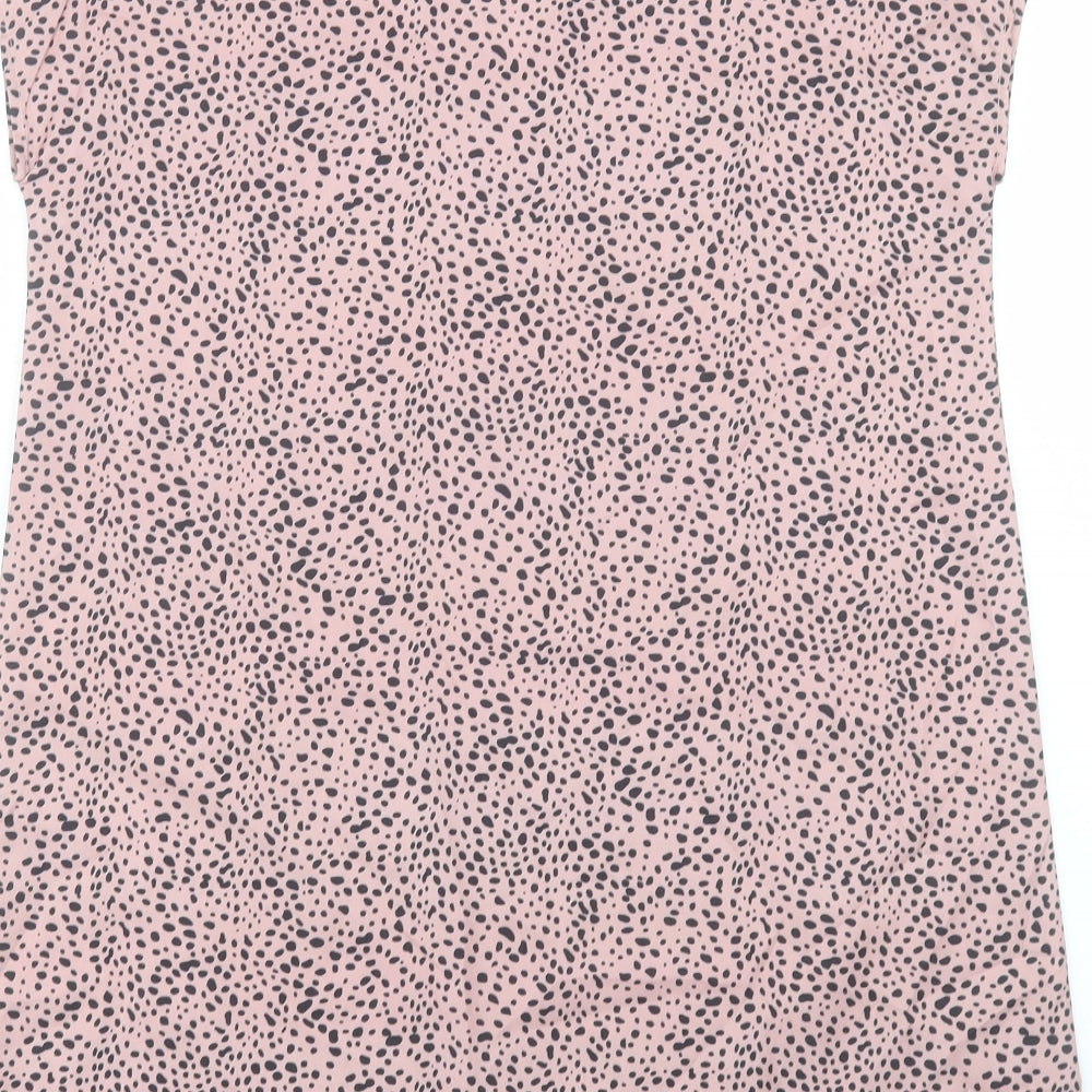 SheIn Womens Pink Geometric Polyester Shift Size S V-Neck Pullover