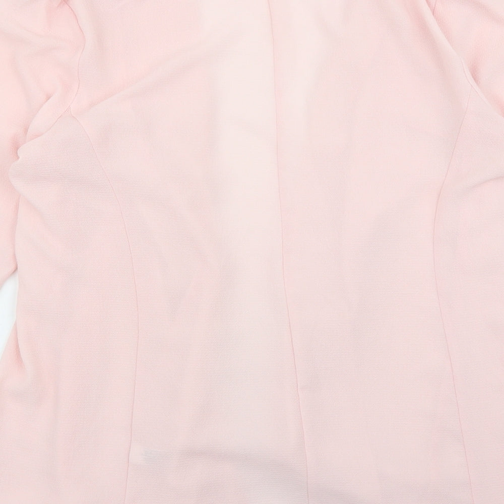 Select Womens Pink V-Neck Polyester Cardigan Jumper Size 10